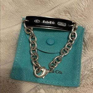 Titanium Silver 925 Galaxy 1837 Collection ID Chain Link Bracelet